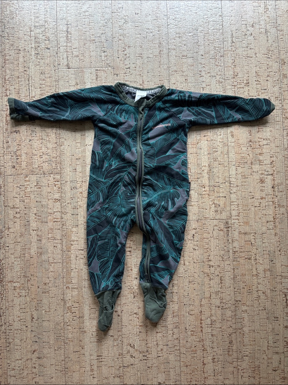 Bonds Wondersuit - Green Leaf Print Footed One-Piece Pajamas